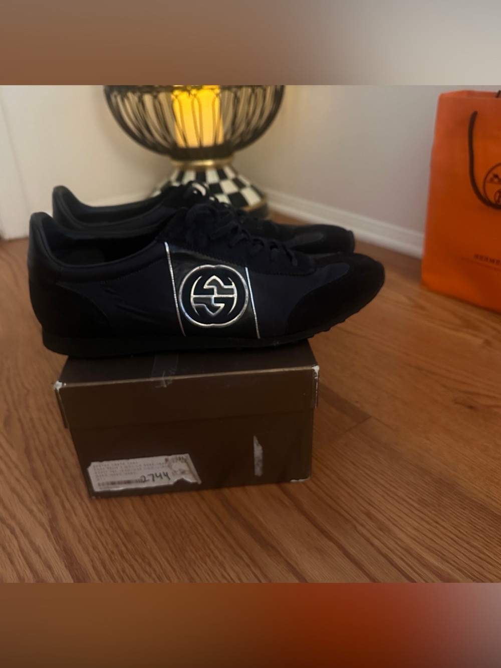 Gucci Interlocking G Low-Top Luxury Sneakers - Black/Suede & Nylon (With Box)